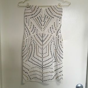Arden B Studded Embellished Strapless Dress